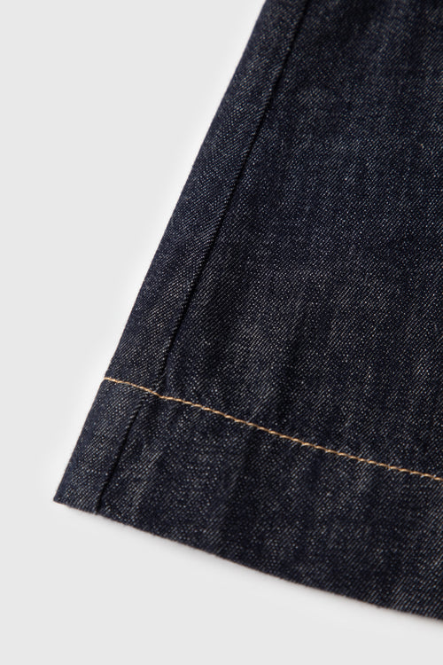 Load image 1 in gallery view. Structured Cotton-Linen Denim Sleeveless Dress