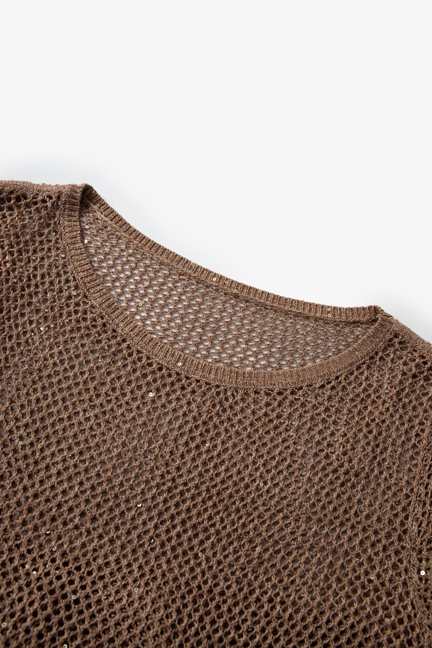 Relaxed Belted Open-Knit Sweater