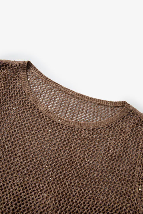 Load image 1 in gallery view. Relaxed Belted Open-Knit Sweater