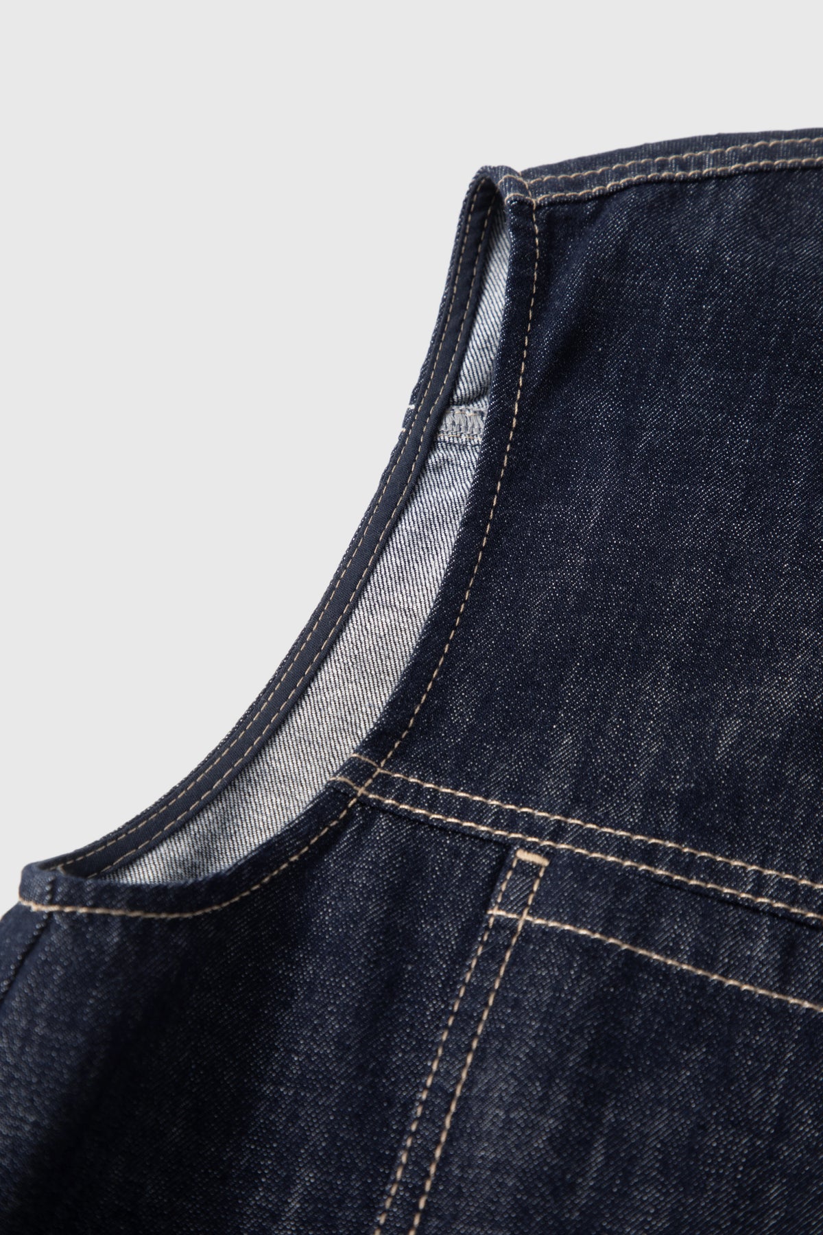 Cropped Denim Collared Vest