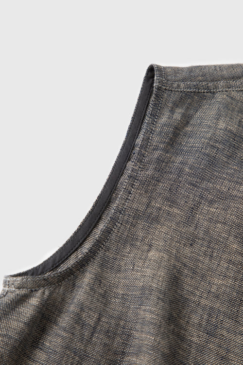 Load image 1 in gallery view. Tailored Linen V-Neck Vest