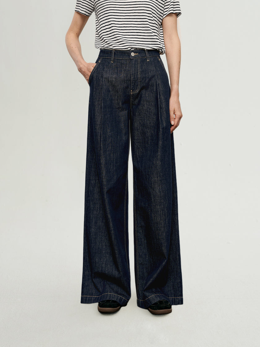 Cotton Wide-Leg Jeans