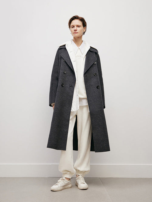 Load image 1 in gallery view. Double-Breasted Australian Wool Coat