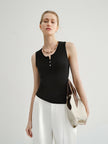 Black Sleeveless Knit Top