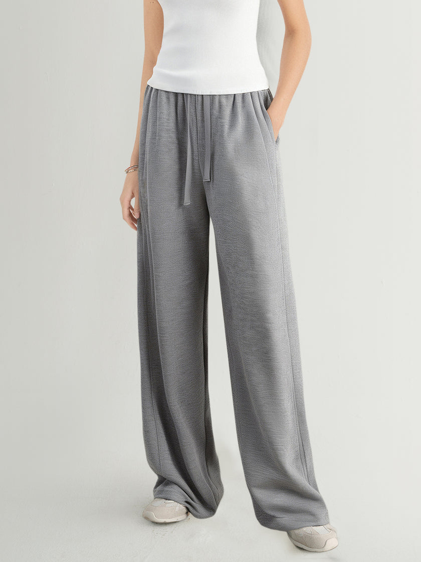 Gray Pull-On Straight Pants  Pants