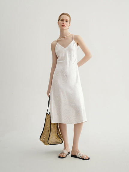 Silk Jacquard Slip Dress