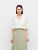 Collared V-Neck Silk Shirt
