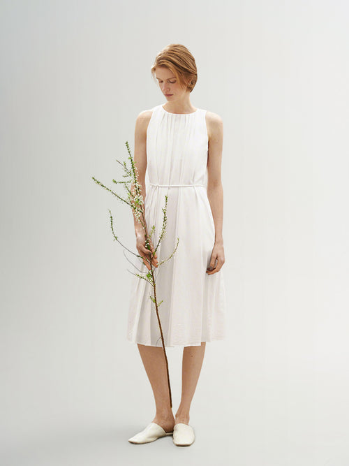 Load image 1 in gallery view. Stand Collar Sleeveless Dress