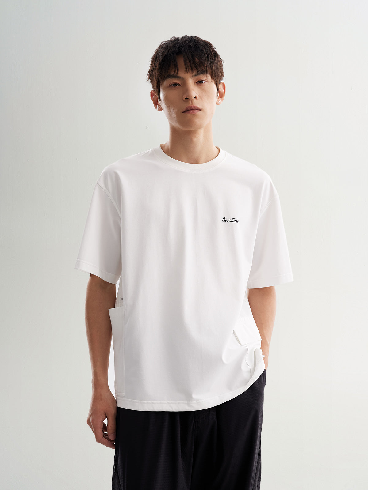 White Cotton-Blend Oversized Short-Sleeve Tee