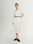 White Lyocell Shirt-Dress with Belt  Dress