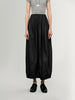 High-Waist Black Cotton Skirt