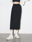 Women's Black Casual Drawstrings H Shape Middle Length Skirt 5E4340231