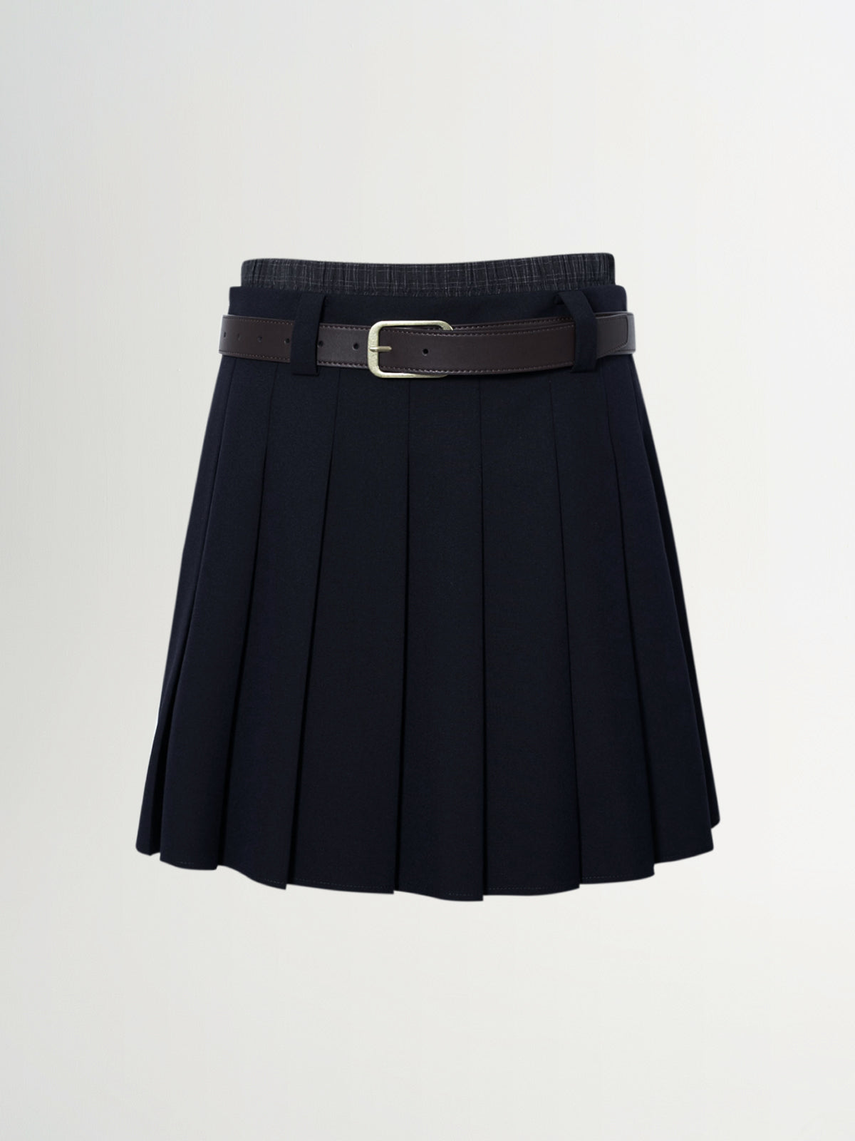 Elastic-Waist Pleated Midi Skirt