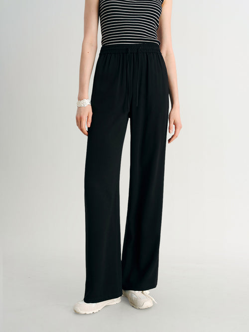 Load image 1 in gallery view. Acetate-Blend Breathable Straight Pants