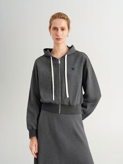 Cotton-Blend Zip Hoodie Jacket Hoodie