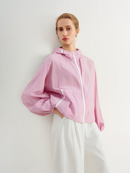Pink Hooded UV Protection Jacket