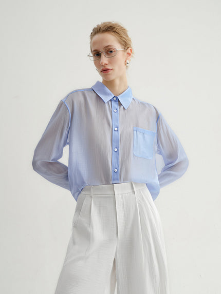 Draped Collar Overshirt Jacket  Shirt