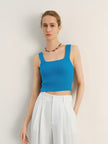 Sky Blue Square-Neck Sleeveless Tank