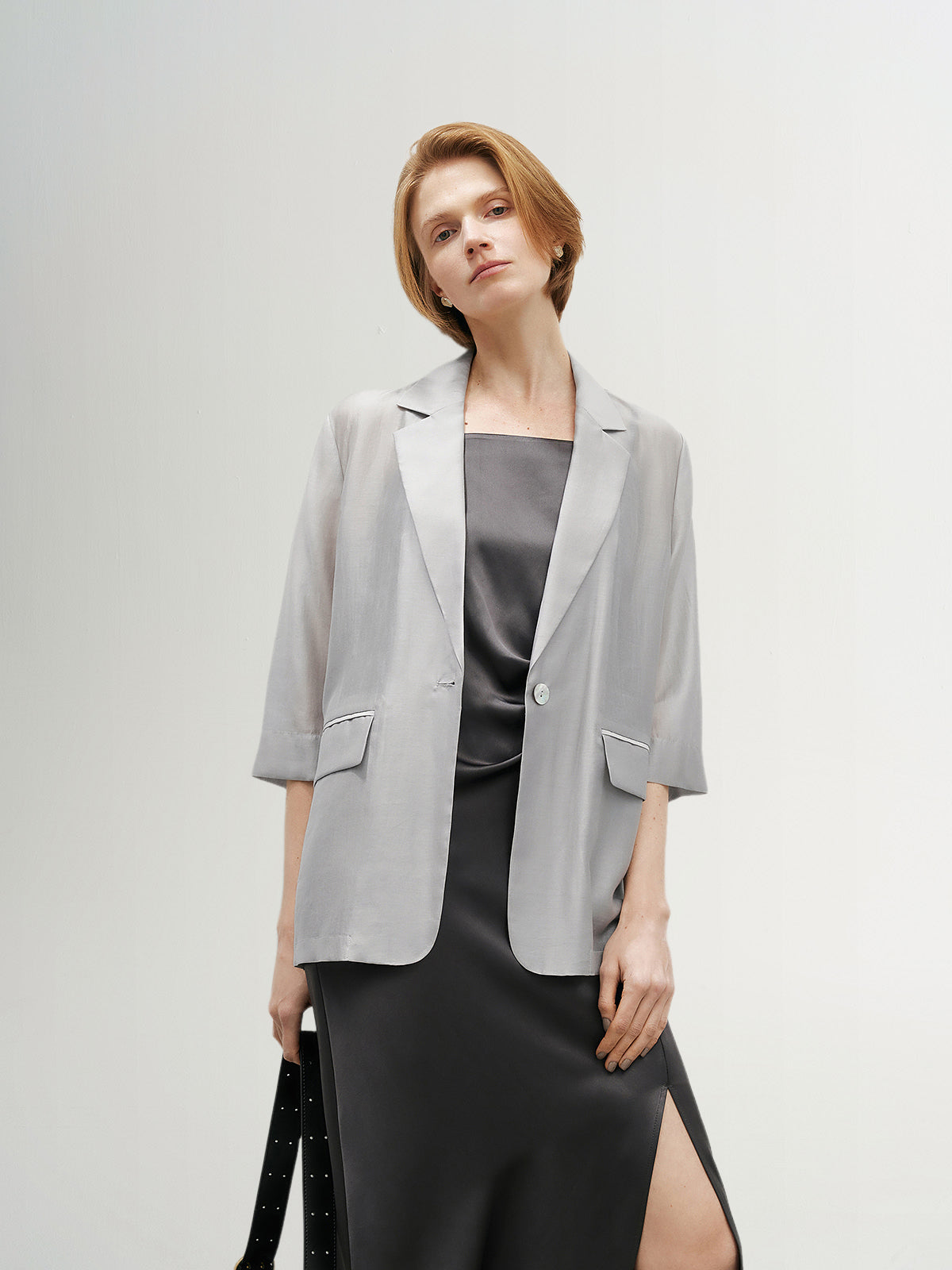 Half Sleeves Lyocell Blazer