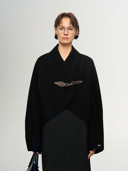 Classic Wool-Camel Short Coat