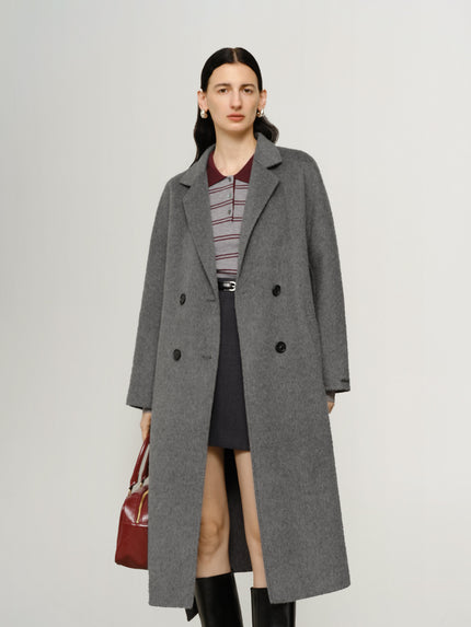 Wool-Camel Double-Breasted Coat