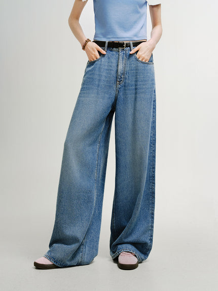 Lyocell-Cotton Relaxed Wide-Leg Jeans