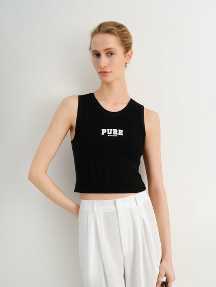 Cotton Blend Slim-Fit Cropped Tee