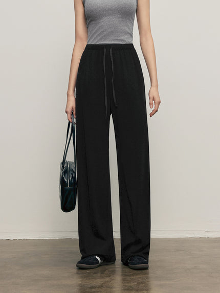 Acetate-Smooth Straight-Leg Pants