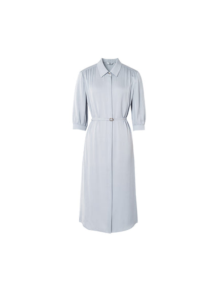 Silk Tie Belt Dress