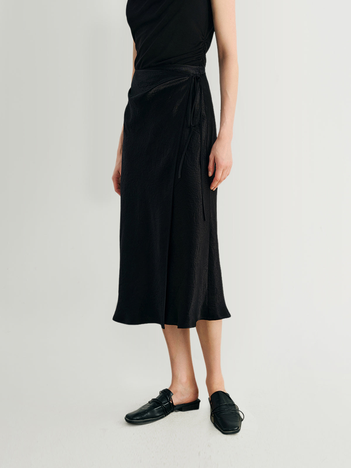 Acetate Sarong Midi Skirt