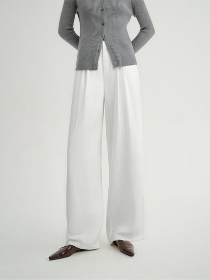 White Wide-Leg Trousers