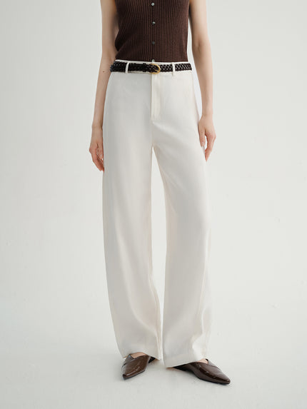 Linen-Blend Slight Barrel Pants