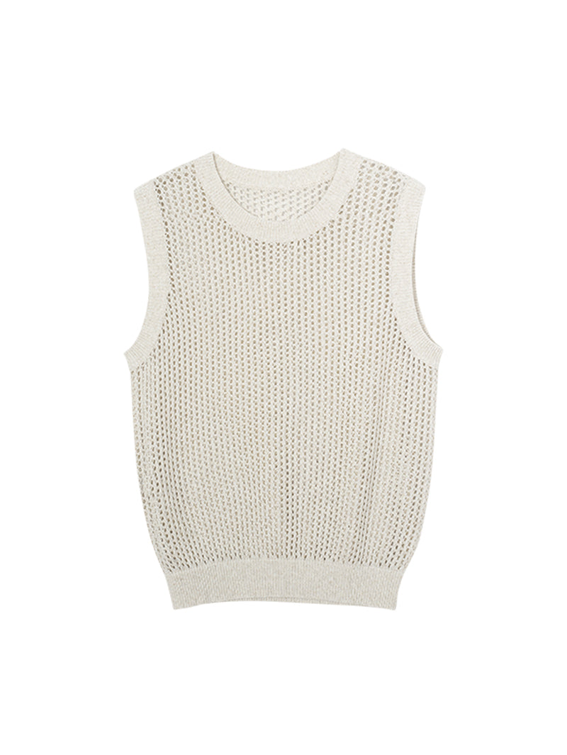 Linen Open-Knit Vest