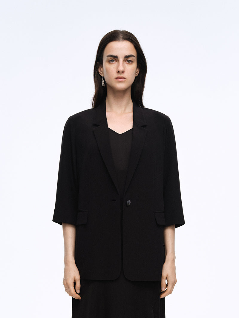 Quater Sleeves 100% Silk Blazer