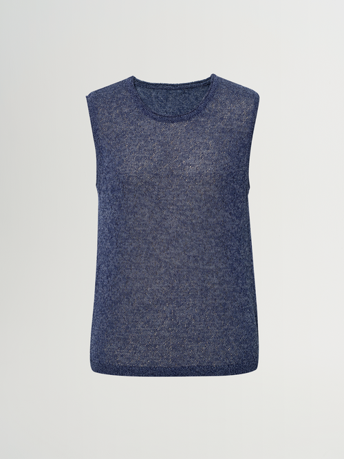 Load image 1 in gallery view. Crew Neck Sleeveless Knit Top