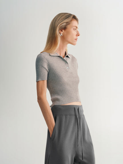 Polo Short-Sleeve Knit Top