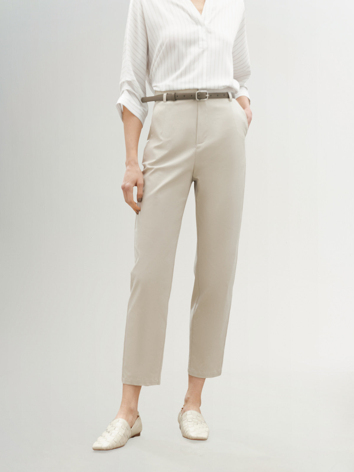 Cropped Lyocell Pants