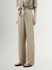 Women's Oatmeal Color Straight Fit Summer Trousers 5F5152251