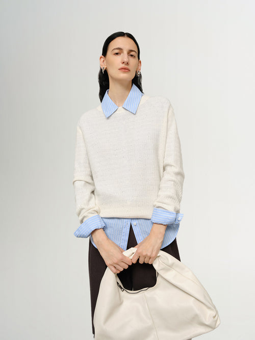 Load image 1 in gallery view. Round Neck Cashmere Sweater