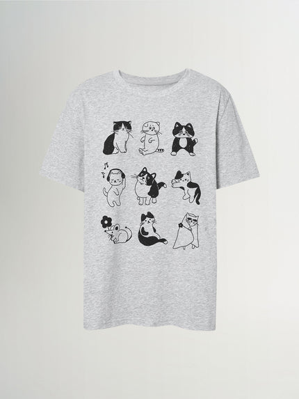 Cat-Print Cotton Short-Sleeve Tee