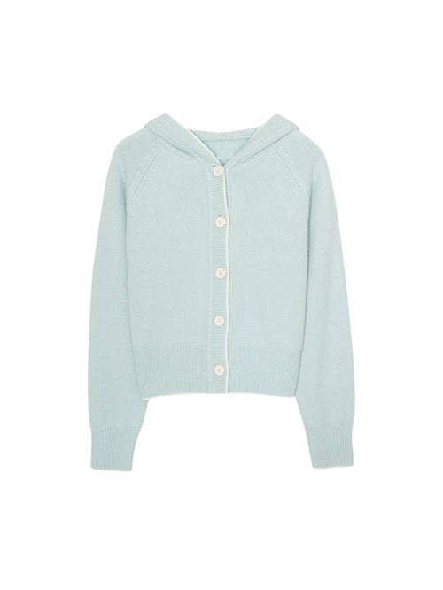 Load image 1 in gallery view. Hooded Knit Cardigan