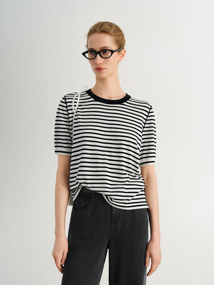 Striped Crewneck Short-Sleeve T-Shirt