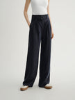 MEILLEUR MOMENT Midnight Blue Lyocell Pants - Front View