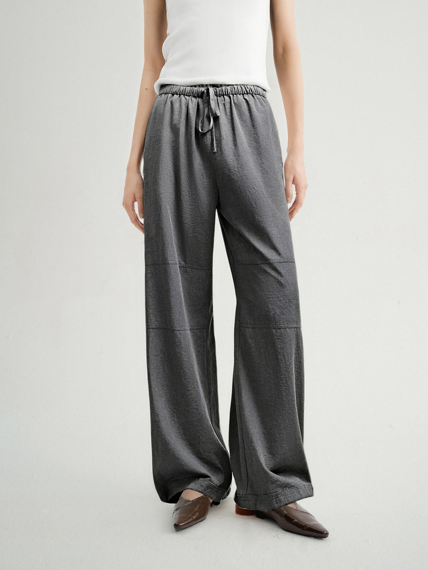 Dark Gray Straight Trousers Pants