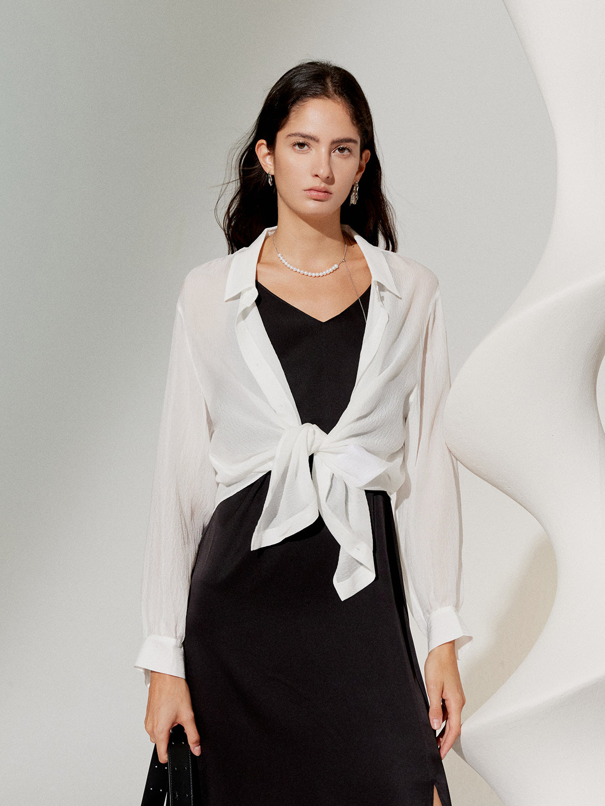 Textured Pure Silk Lightweight Overshirt