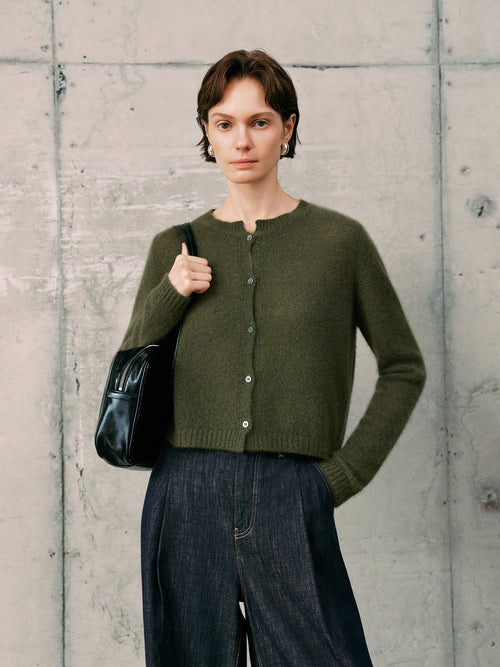 Load image 1 in gallery view. Silk-Cashmere Cardigan