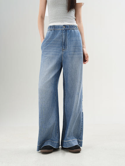 Wide-Leg Denim Trousers