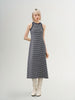 Women's Navy Blue Stripe Sleeveless Dress 4F4190811