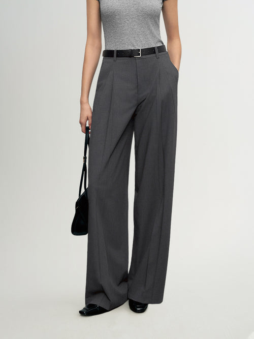 Load image 1 in gallery view. Straight-Leg Wide Pants
