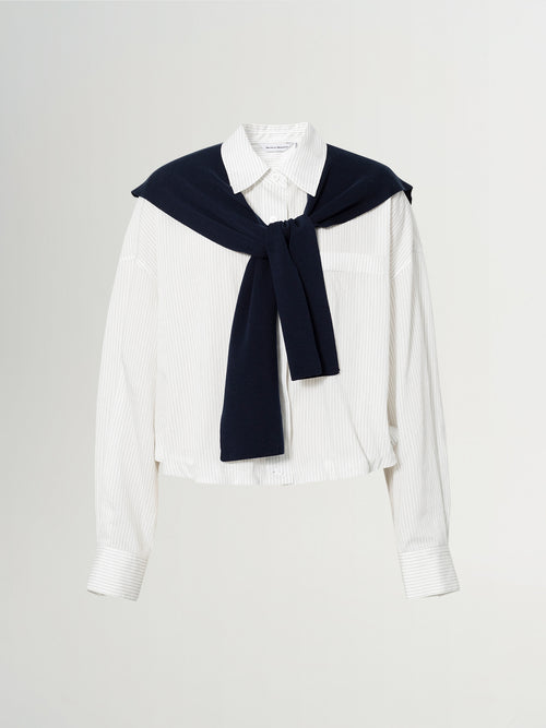 Load image 1 in gallery view. Lyocell Blend Two-Piece Layered Shirt